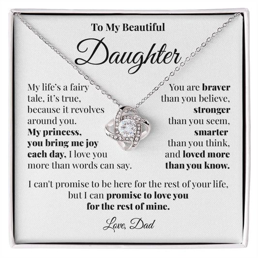 To Daughter (From Dad) - My Princess - Love Knot Necklace
