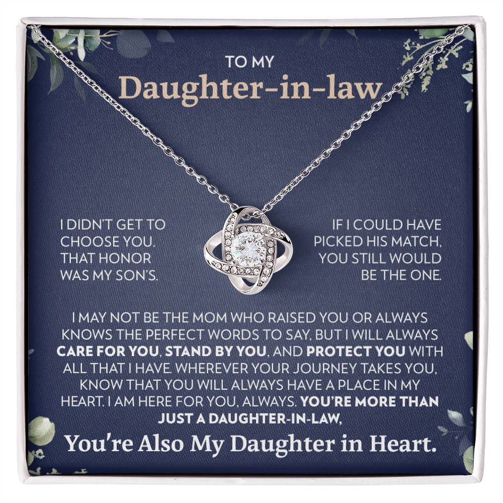 To My Daughter-In-Law - Always Here For You - Love Knot Necklace