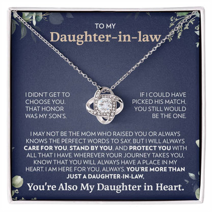 To My Daughter-In-Law - Always Here For You - Love Knot Necklace