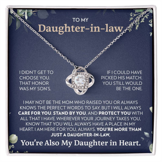To My Daughter-In-Law - Always Here For You - Love Knot Necklace