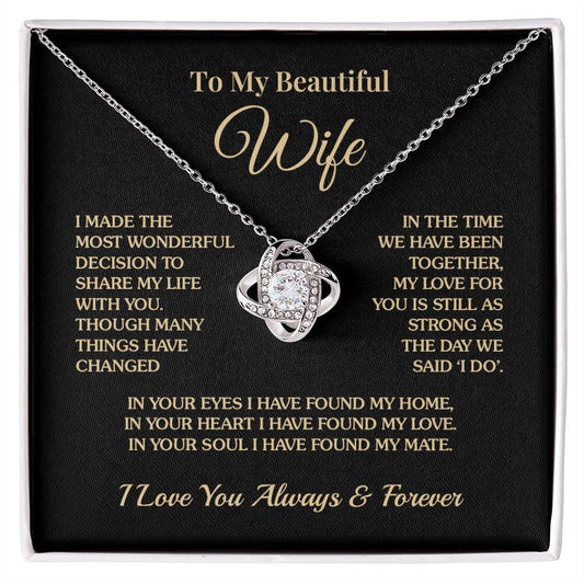 To My Wife - My Mate - Love Knot Necklace