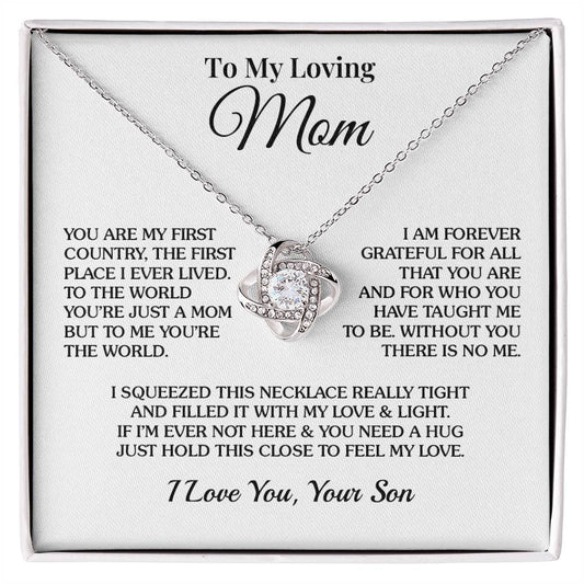 To Mom (From Son) - Hold This Close - Love Knot Necklace