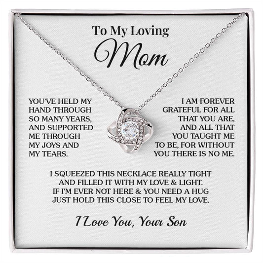 To Mom (From Son) - Held My Hand - Love Knot Necklace