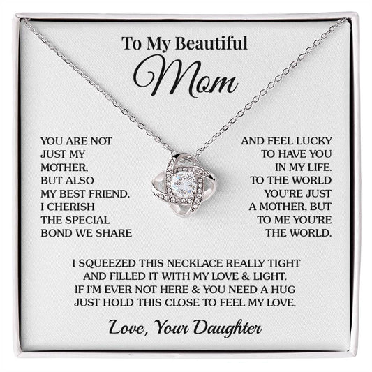 To Mom (From Daughter) - Love & Light - Love Knot Necklace