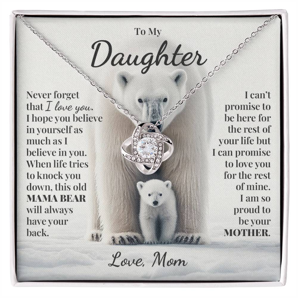 To My Daughter (From Mom) - This Old Mama Bear - Love Knot Necklace