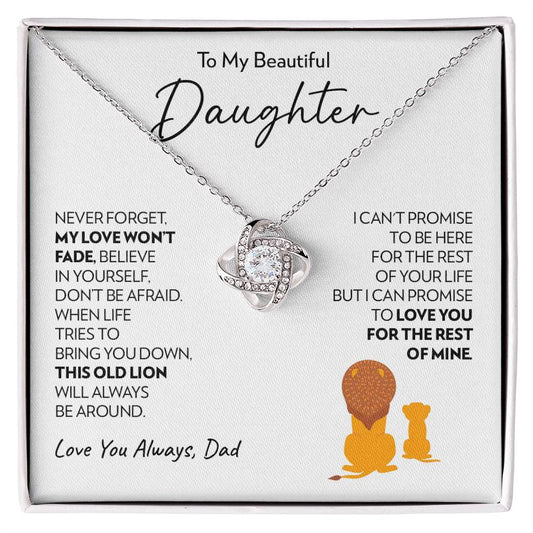 To Daughter (From Dad) - Always Around - Love Knot Necklace