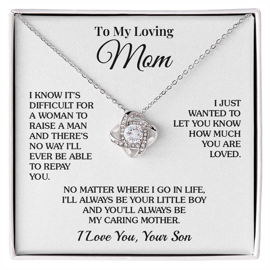 To Mom (From Son) - Your Little Boy - Love Knot Necklace