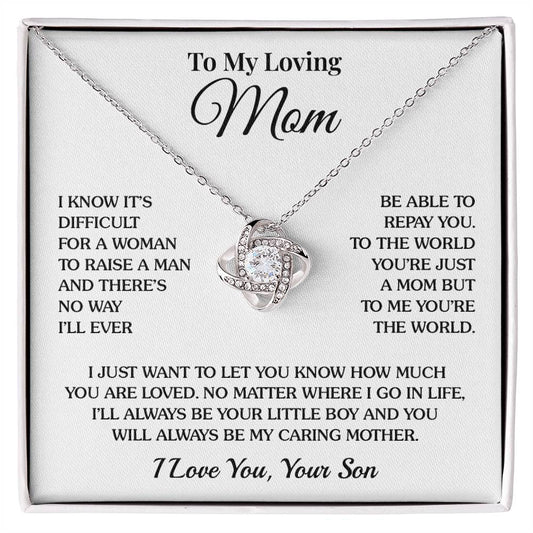To Mom (From Son) - The World - Love Knot Necklace