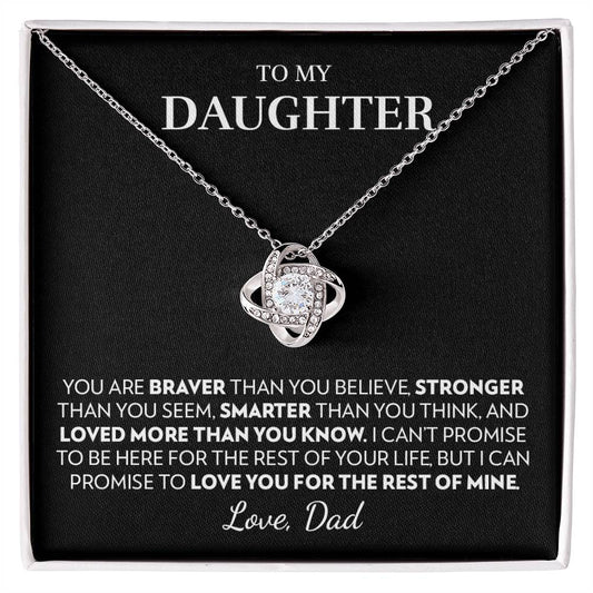 To My Daughter (From Dad) - Promise - Love Knot Necklace