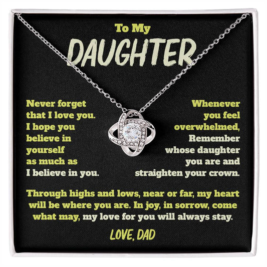 To Daughter (From Dad) - Highs and Lows - Love Knot Necklace