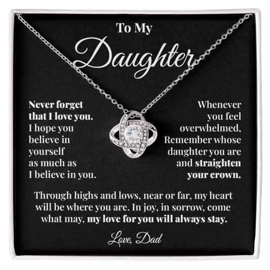 To Daughter (From Dad) - Highs and Lows - Love Knot Necklace