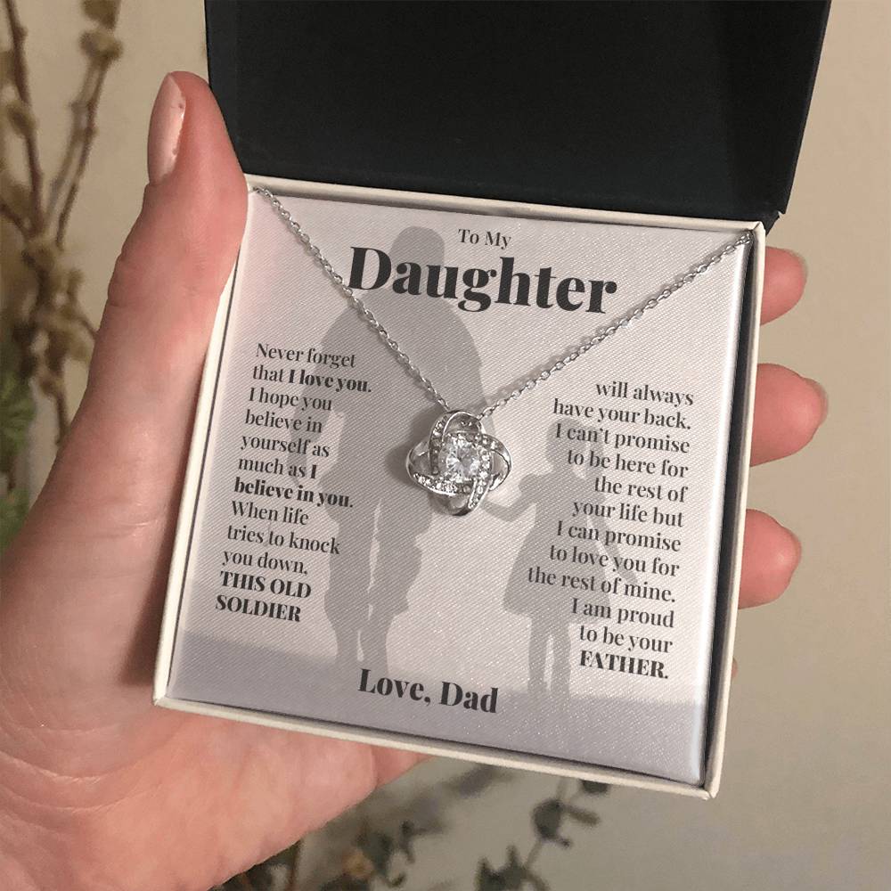 To My Daughter (From Dad) - This Old Soldier - Love Knot Necklace
