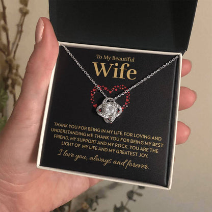 Wife - Light of My Life - Love Knot Necklace