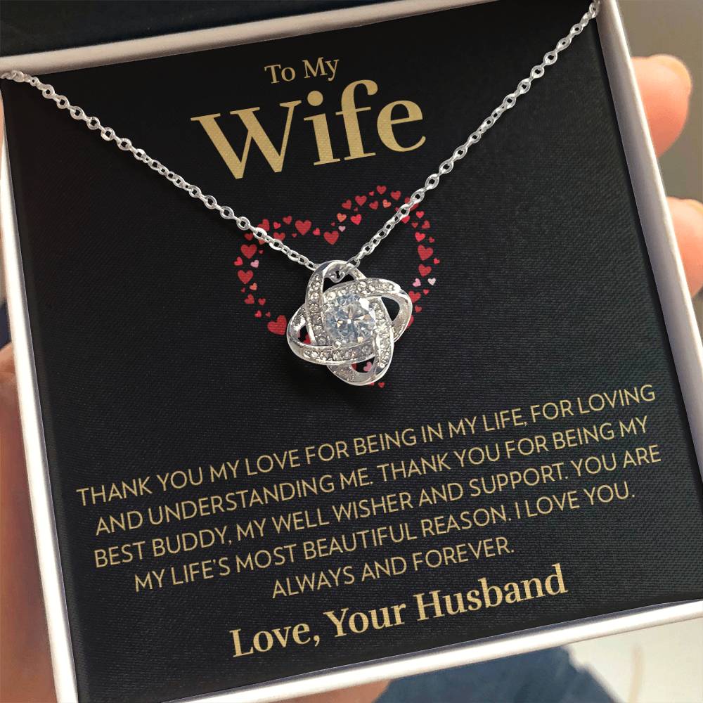 To My Wife - Most Beautiful Reason - Love Knot Necklace