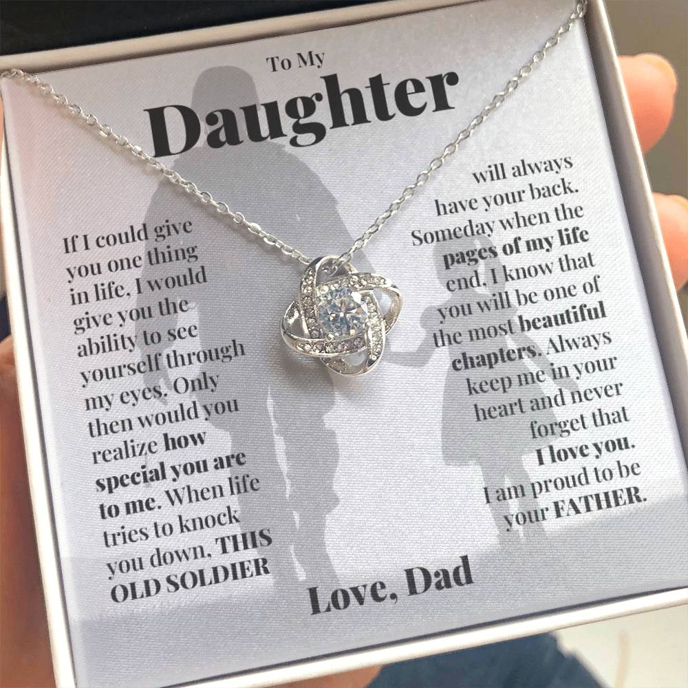 To My Daughter (From Dad) - This Old Soldier - Love Knot Necklace