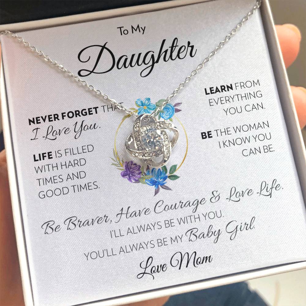 To My Daughter (From Mom) - Love Life - Love Knot Necklace