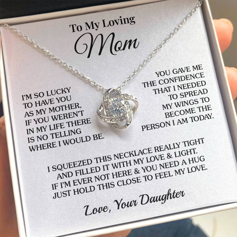 To Mom (From Daughter) - Lucky - Love Knot Necklace