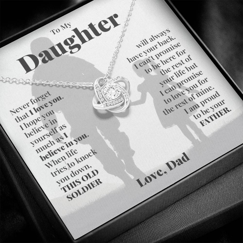 To My Daughter (From Dad) - This Old Soldier - Love Knot Necklace