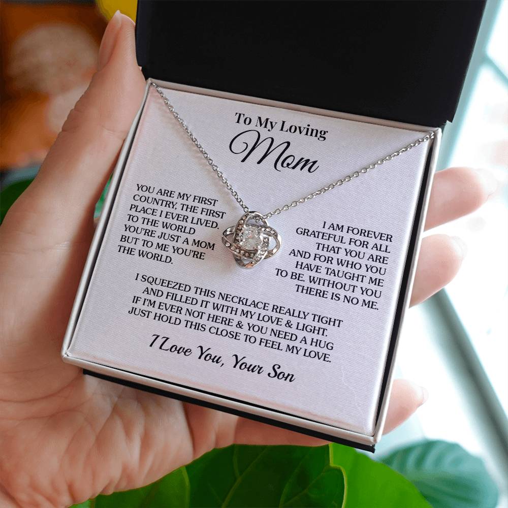 To Mom (From Son) - Hold This Close - Love Knot Necklace