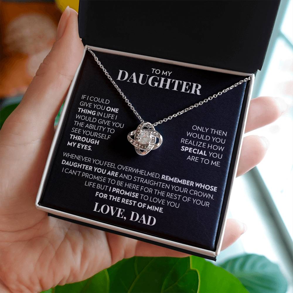 To Daughter (From Dad) - One Thing - Love Knot Necklace