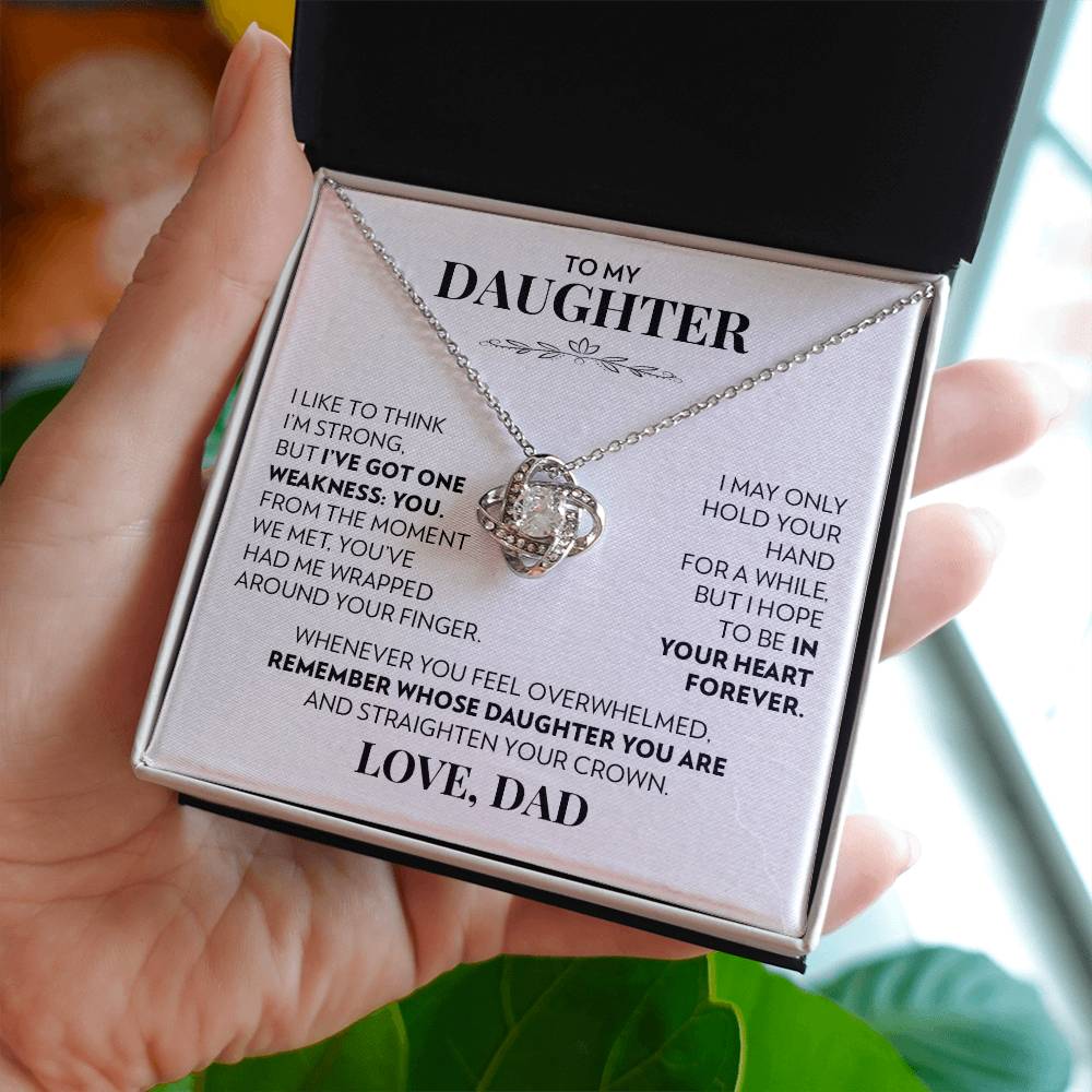To Daughter (From Dad) - You - Love Knot Necklace