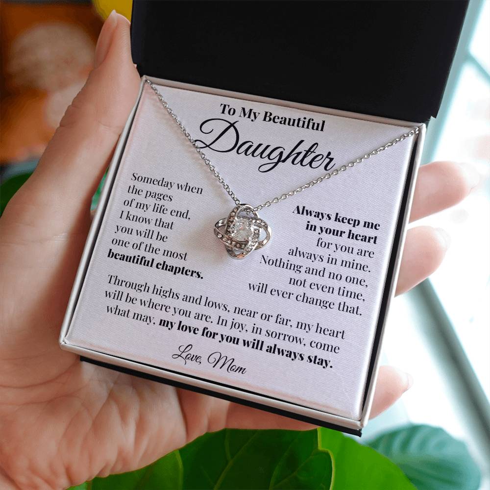 To Daughter (From Mom) - Highs and Lows - Love Knot Necklace