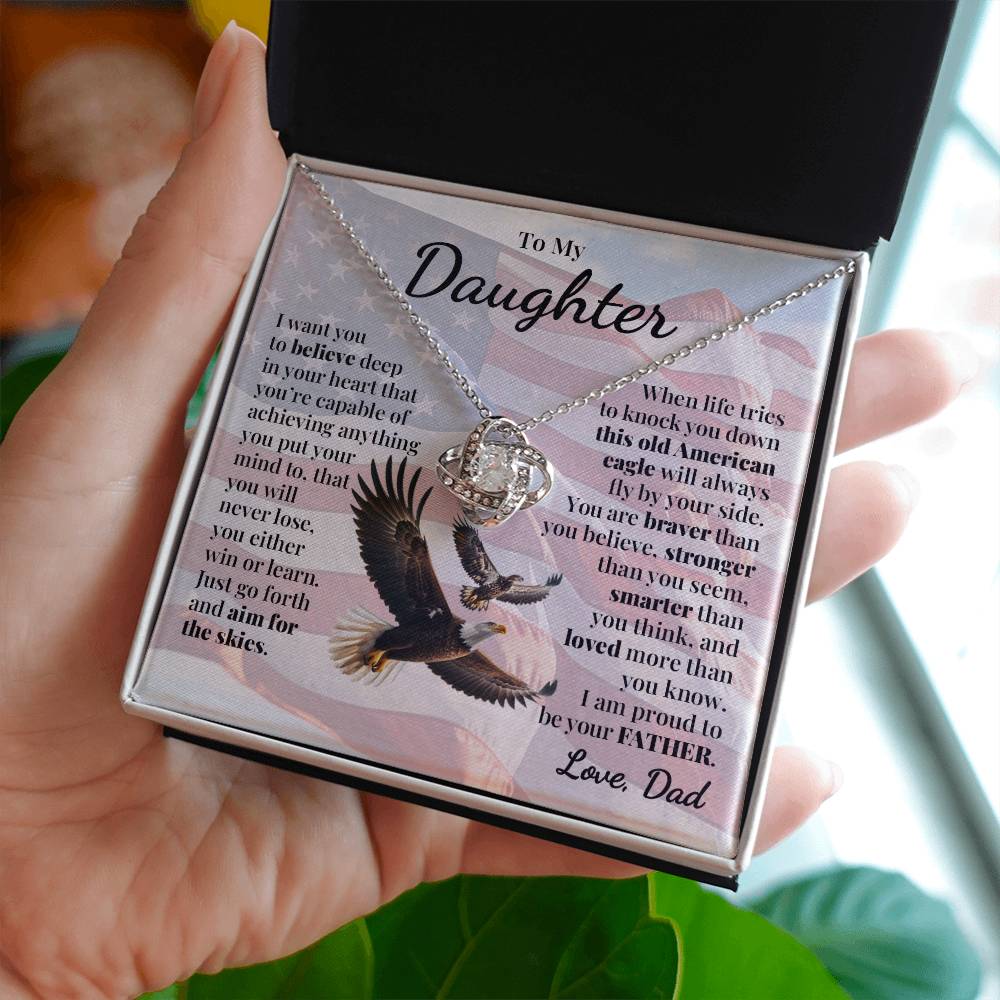 To Daughter (From Dad) - American Eagle - Love Knot Necklace