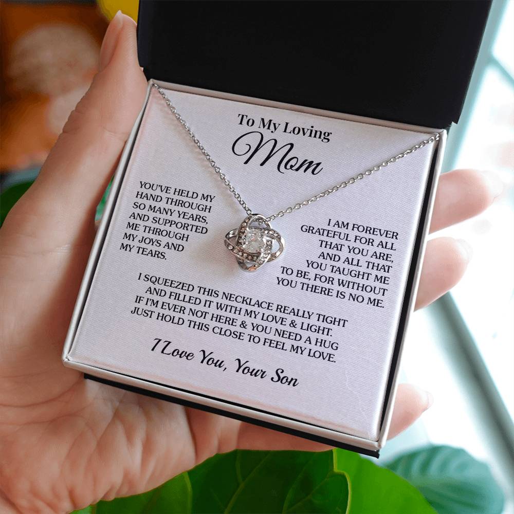 To Mom (From Son) - Held My Hand - Love Knot Necklace