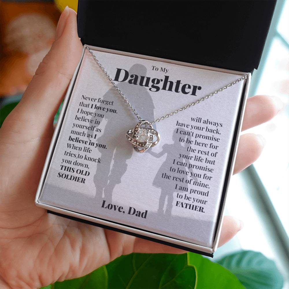 To My Daughter (From Dad) - This Old Soldier - Love Knot Necklace