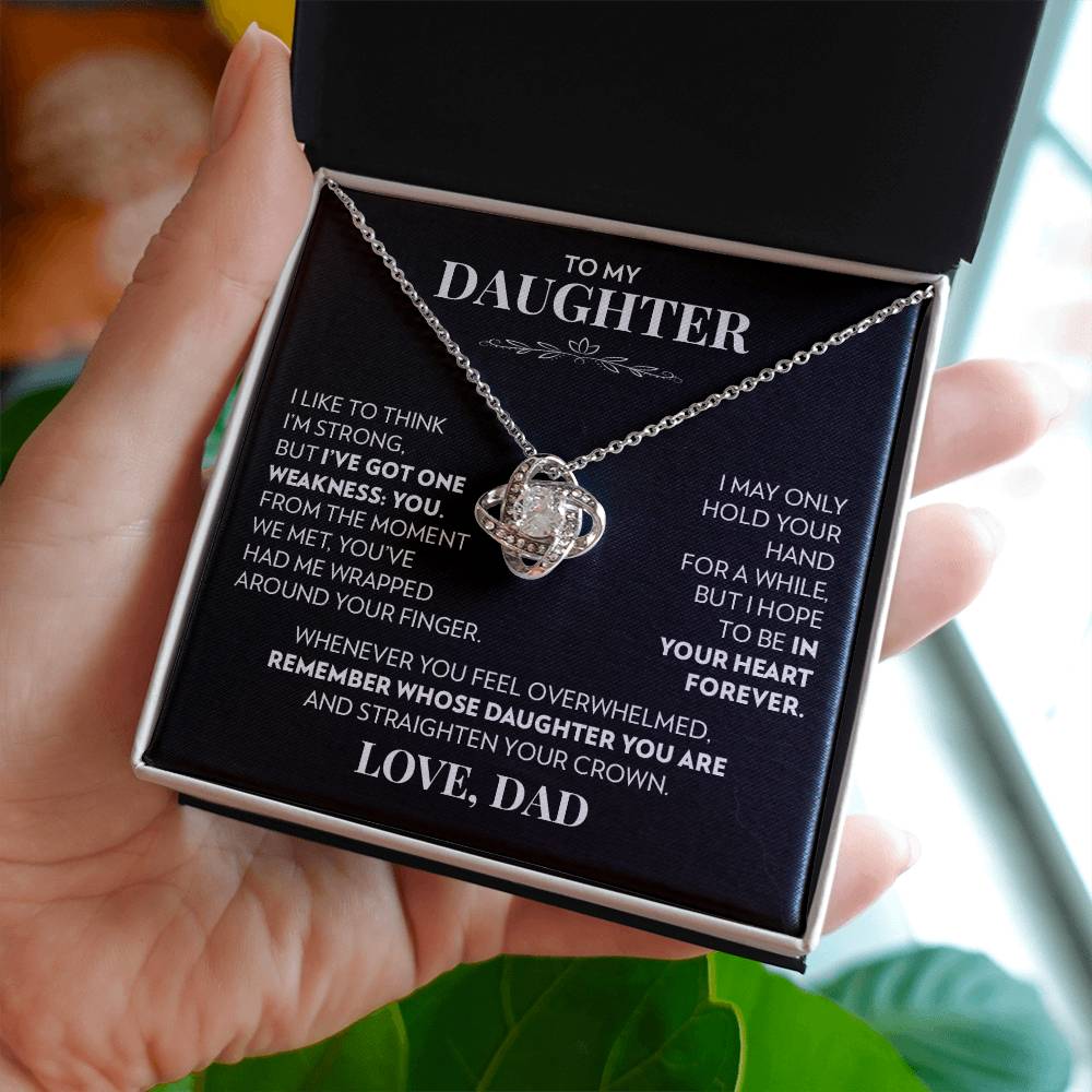 To Daughter (From Dad) - You - Love Knot Necklace