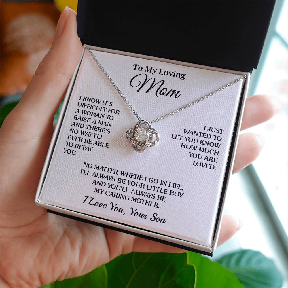 To Mom (From Son) - Your Little Boy - Love Knot Necklace