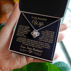 Gift for Wife - Can't Live Without You - Love Knot Necklace
