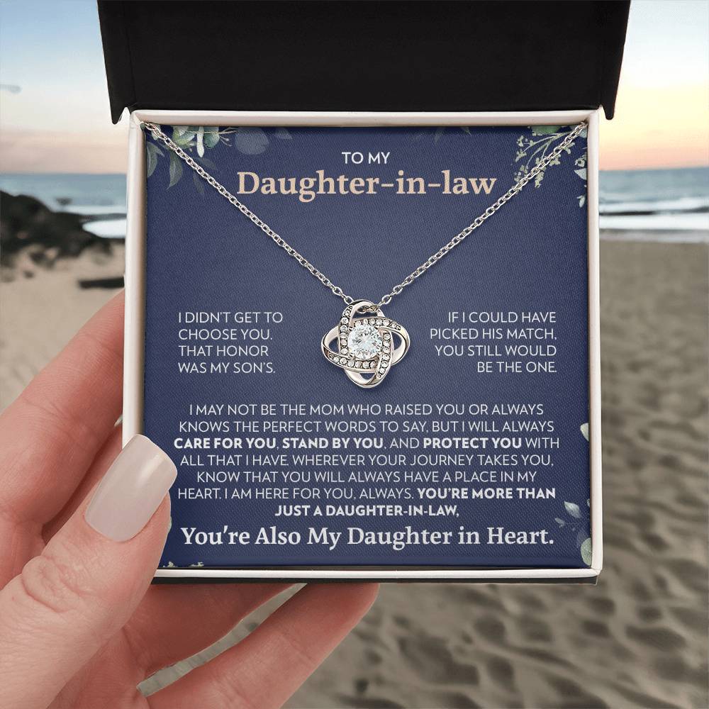 To My Daughter-In-Law - Always Here For You - Love Knot Necklace