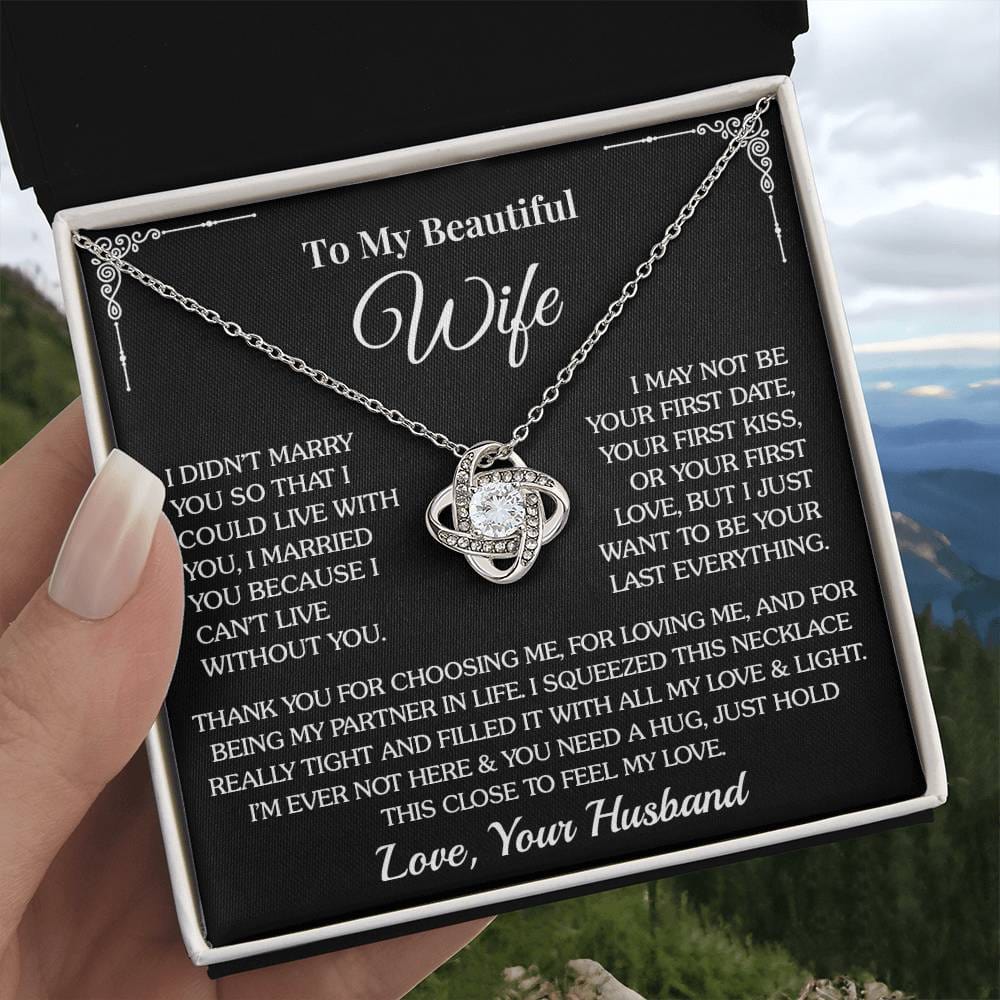 To My Wife - Thank You - Love Knot Necklace