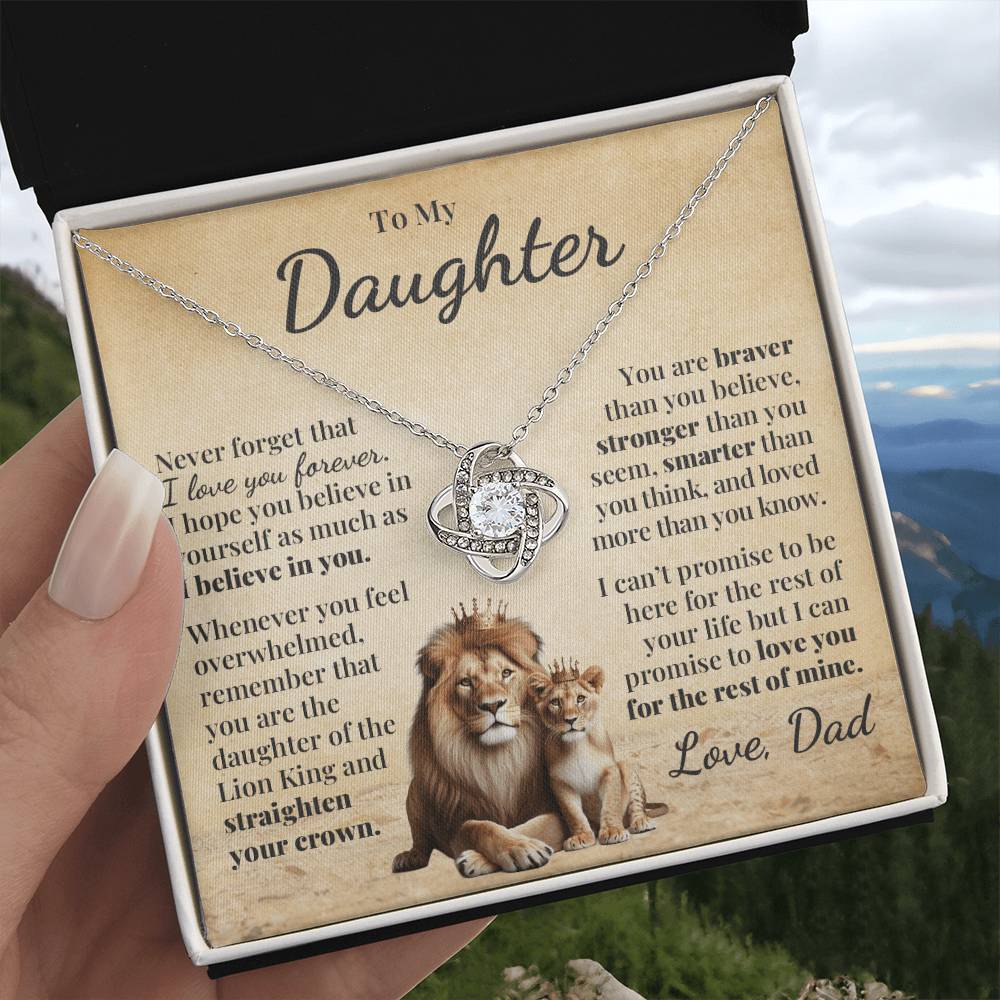 To My Daughter (from Dad) - Lion King - Love Knot Necklace