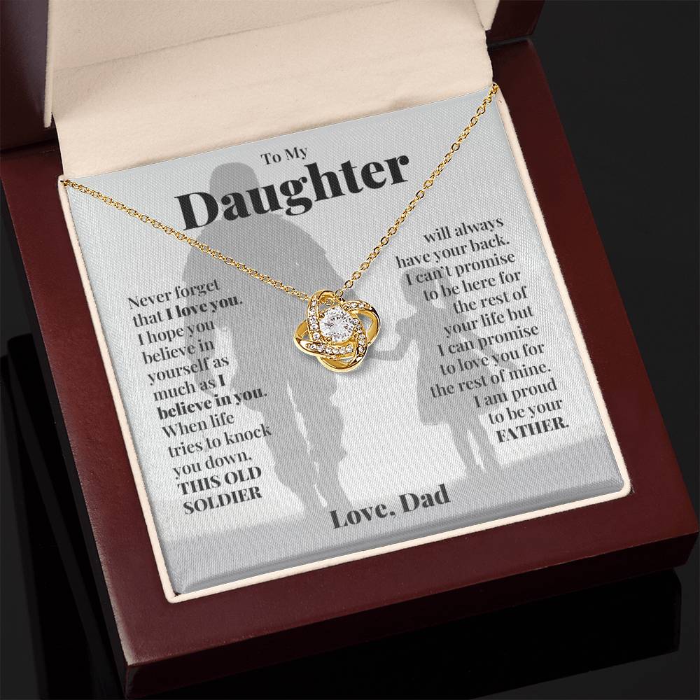 To My Daughter (From Dad) - This Old Soldier - Love Knot Necklace