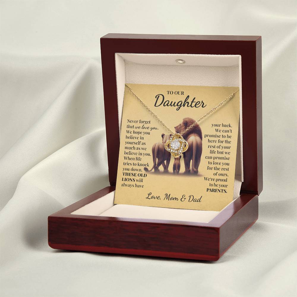 To Our Daughter (From Mom and Dad) - These Old Lions - Love Knot Necklace