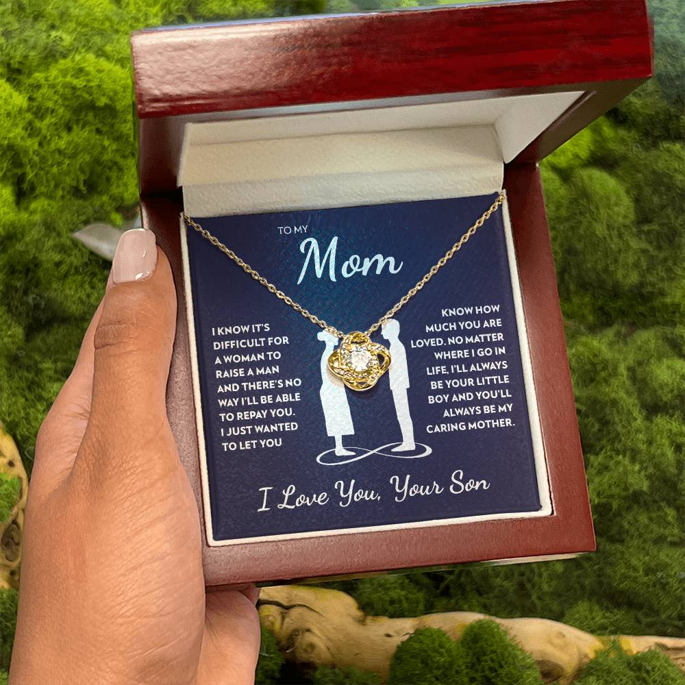 Son to Mom - Caring Mother - Love Knot Necklace