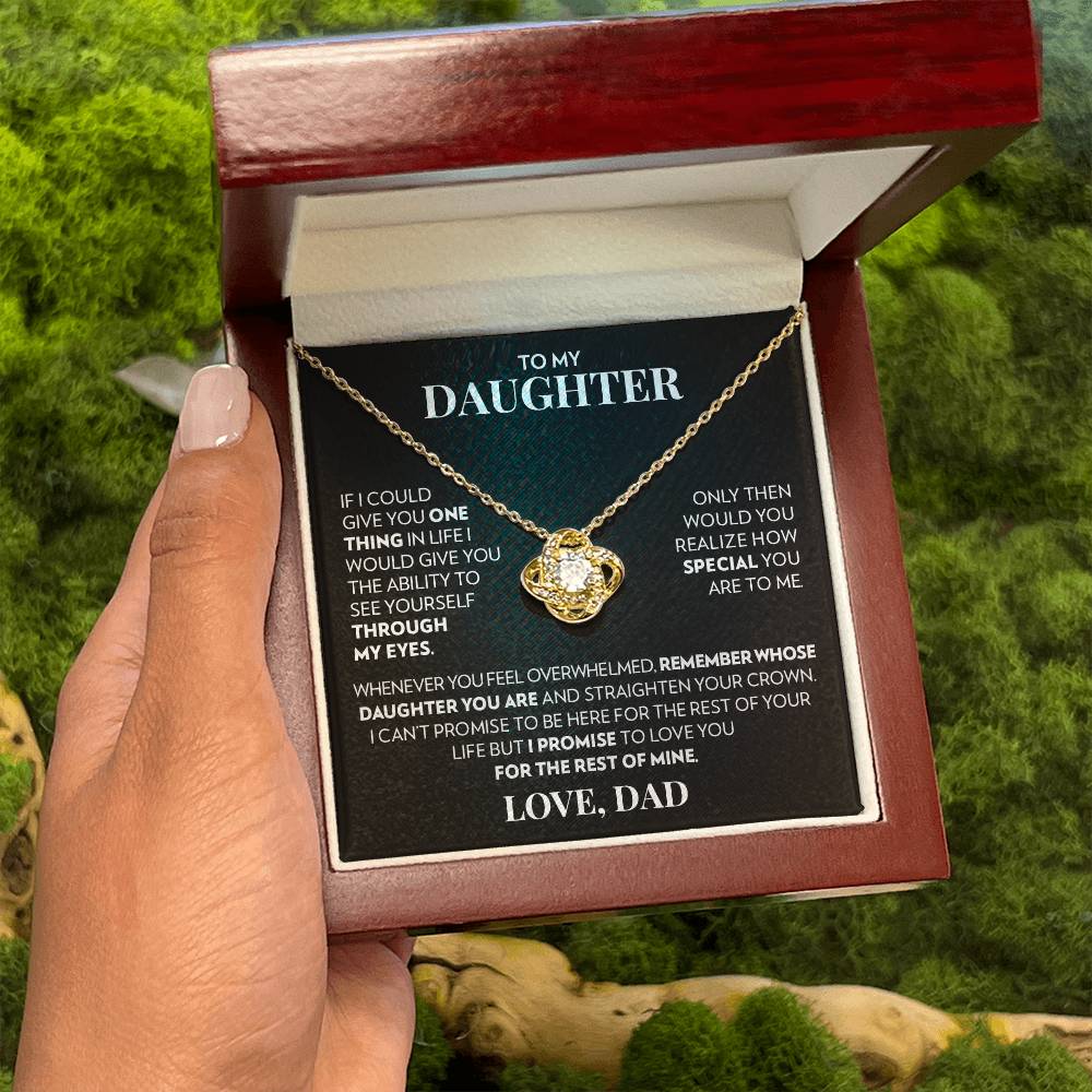 To Daughter (From Dad) - One Thing - Love Knot Necklace