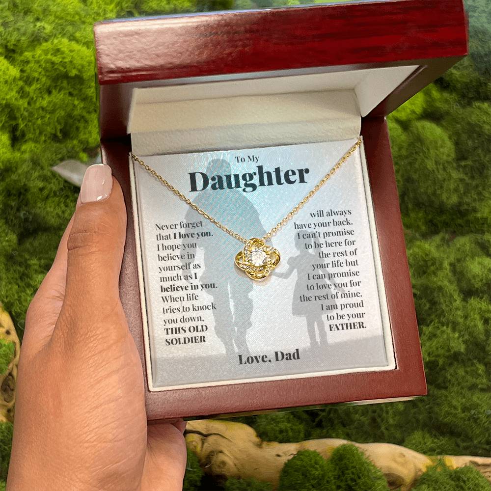 To My Daughter (From Dad) - This Old Soldier - Love Knot Necklace