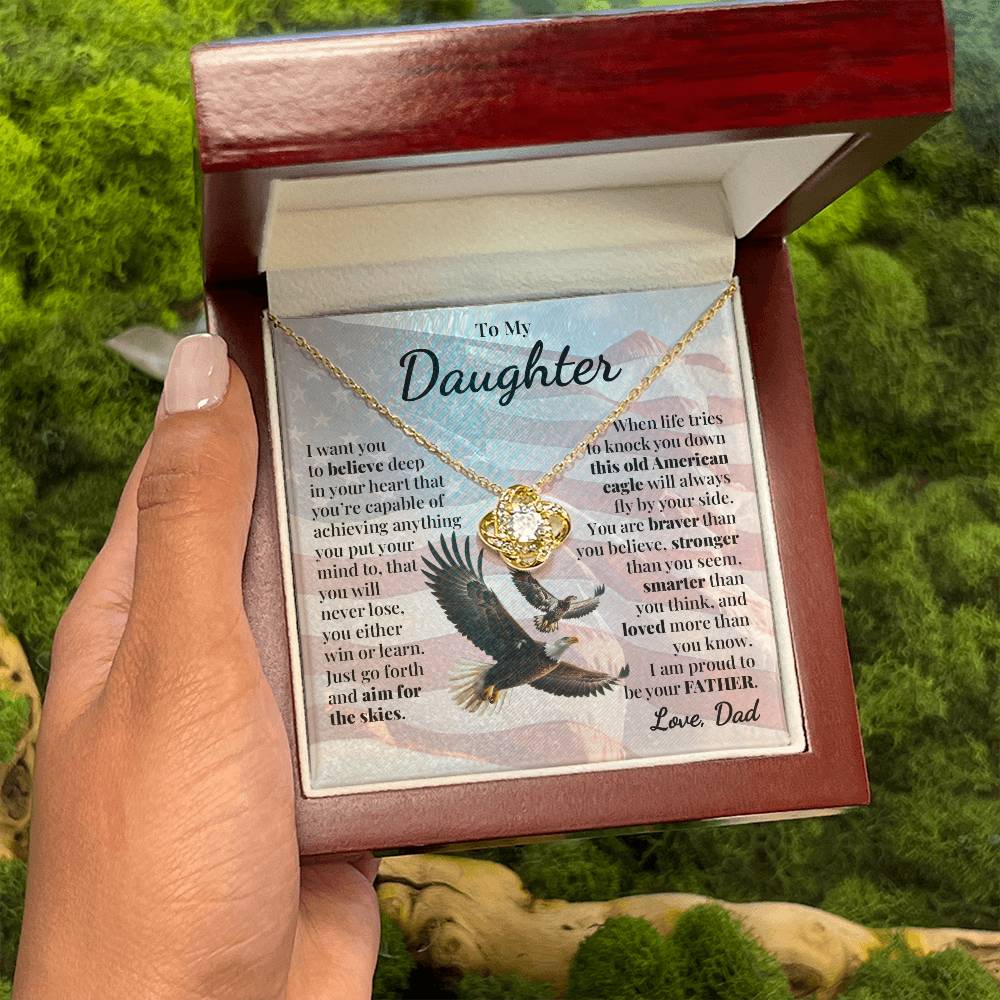 To Daughter (From Dad) - American Eagle - Love Knot Necklace
