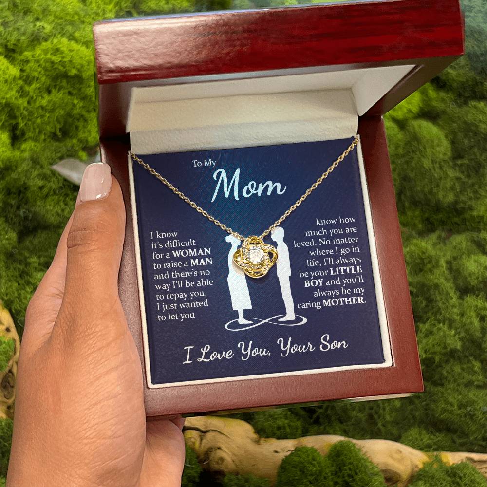 Son to Mom - Caring Mother - Love Knot Necklace