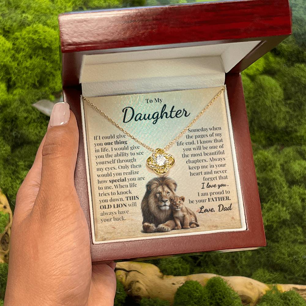 To My Daughter (From Dad) - This Old Lion - Love Knot Necklace