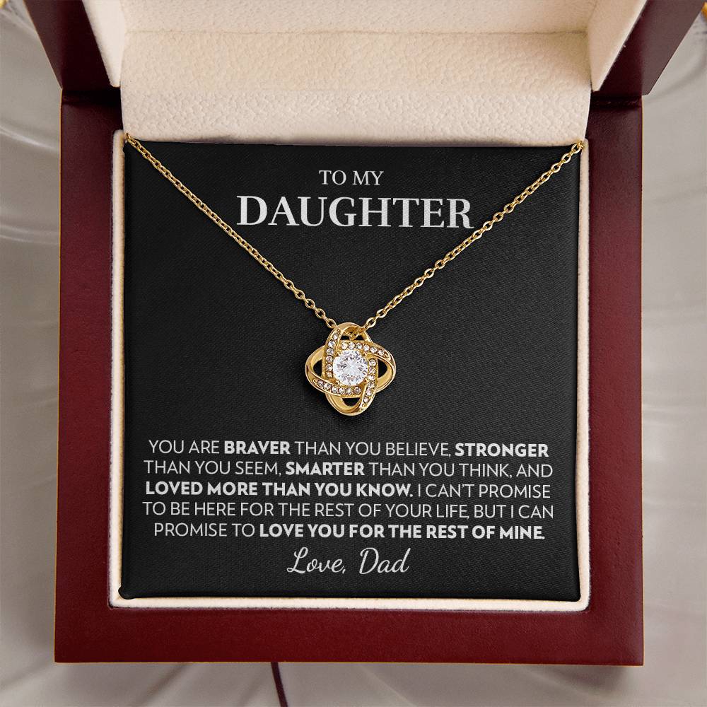 To My Daughter (From Dad) - Promise - Love Knot Necklace