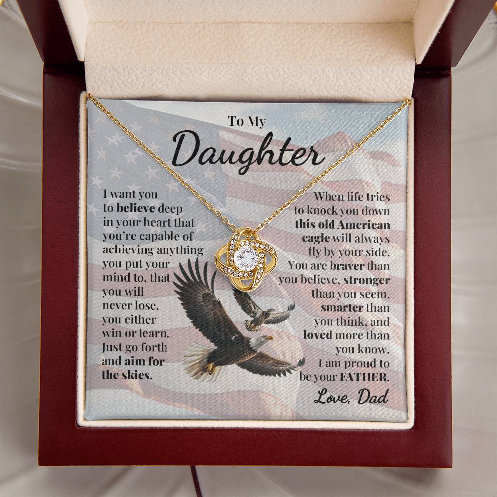 To Daughter (From Dad) - American Eagle - Love Knot Necklace