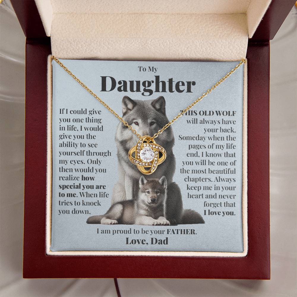 To My Daughter (From Dad) - This Old Wolf - Love Knot Necklace