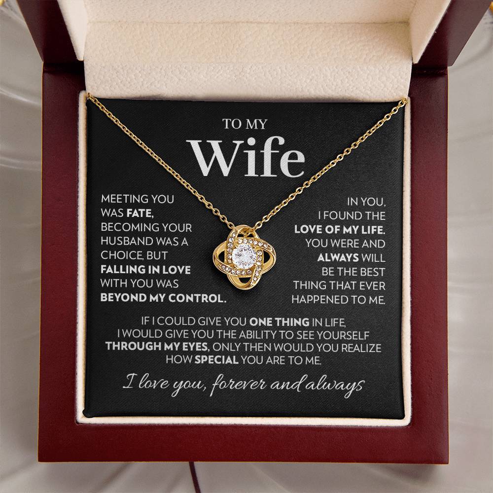 Gift for Wife - Love of My Life - Love Knot Necklace