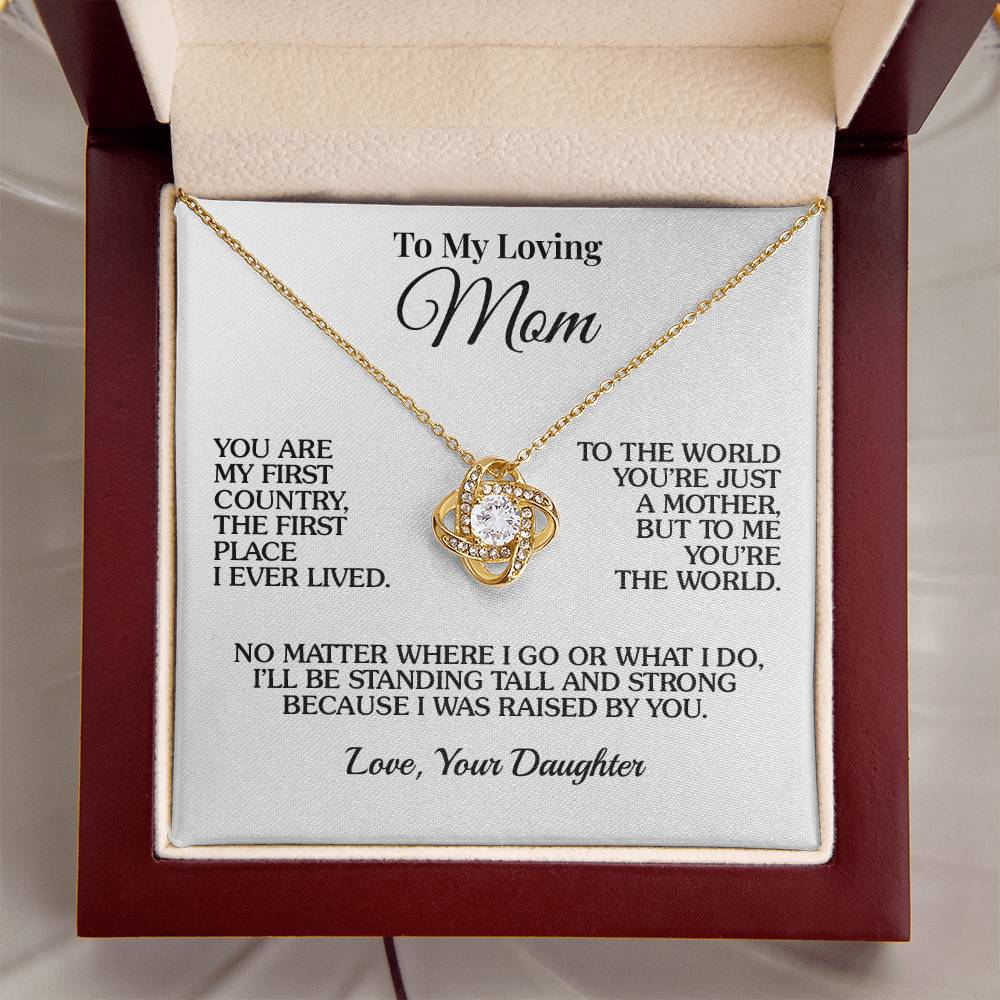 To Mom (From Daughter) - First Country - Love Knot Necklace