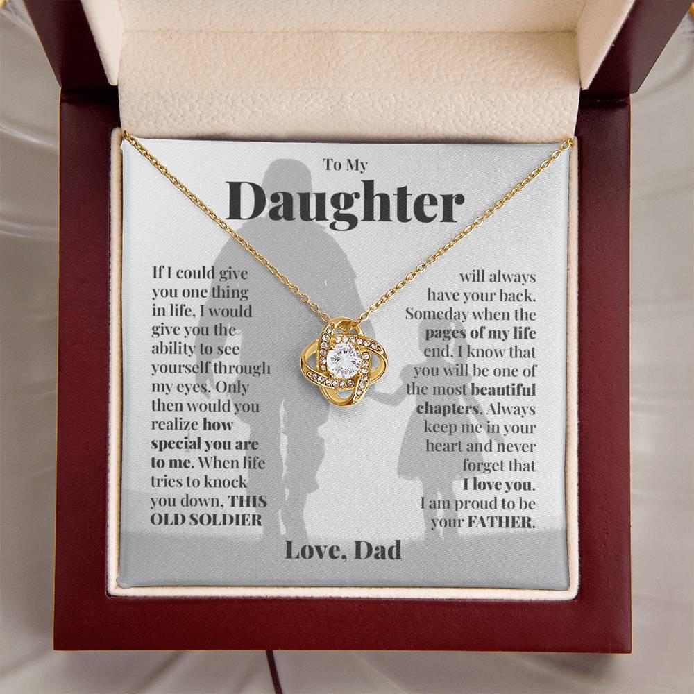 To My Daughter (From Dad) - This Old Soldier - Love Knot Necklace