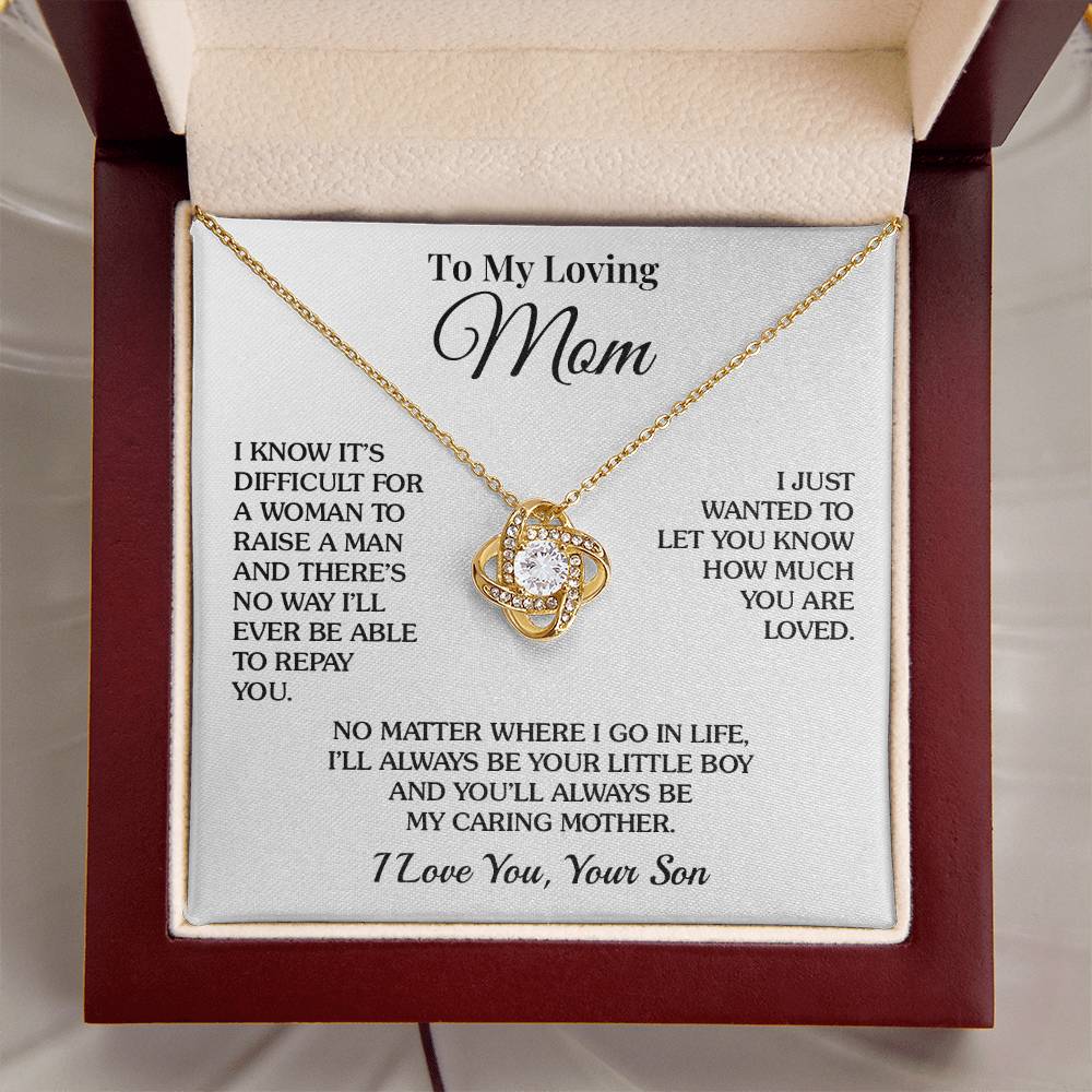 To Mom (From Son) - Your Little Boy - Love Knot Necklace